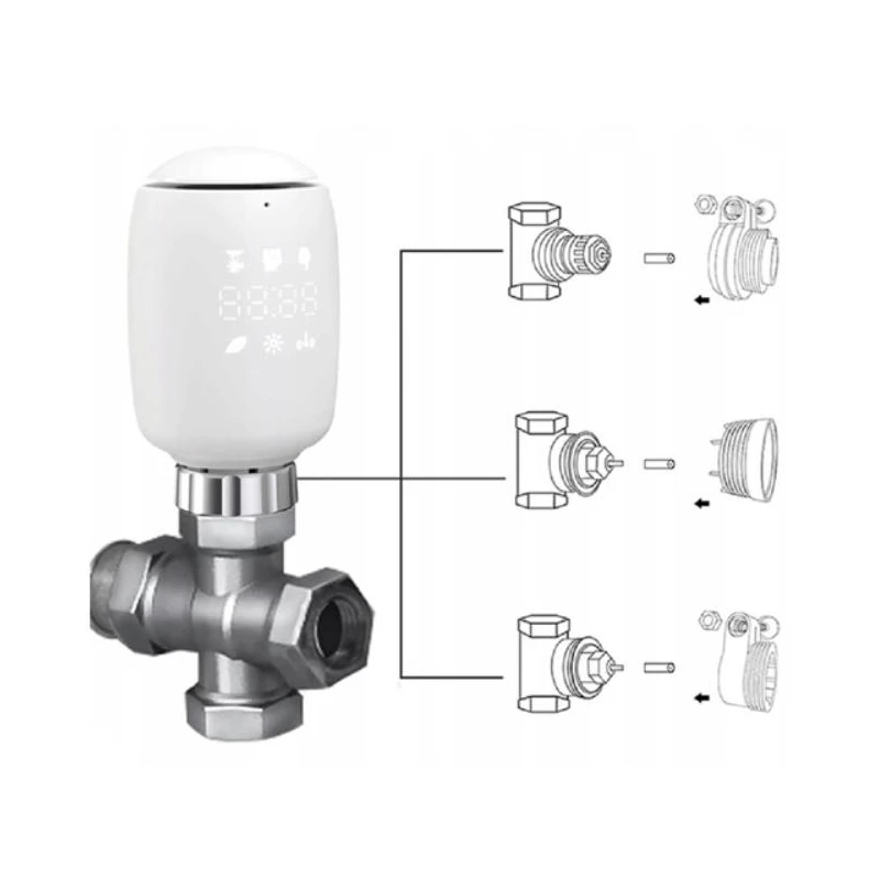 TUYA ZTRV-ZX-TV05, Inteligentna głowica termostatyczna Moes ZTRV-ZX-TV05 Zigbee Tuya