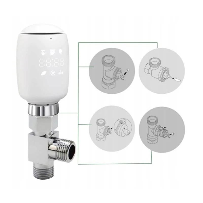 TUYA ZTRV-ZX-TV05, Inteligentna głowica termostatyczna Moes ZTRV-ZX-TV05 Zigbee Tuya