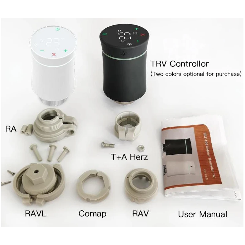 TUYA ZTRV-BY-100, Inteligentna głowica termostatyczna Biala Moes ZTRV-BY-100 Zigbee Tuya