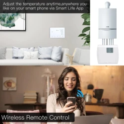 TUYA WRHT-8000-GC-BK-EN, Termostat Smart Wi-Fi + RF 5A Moes TUYA WRHT-8000-GC-BK-EN Tuya