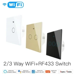 TUYA WRS-EU1-BK, Włącznik 1-klawiszowy Czarny WiFi+RF L+N Moes WRS-EU1-BK Tuya