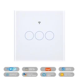 TUYA MWS-EU3-WH, Przełącznik szklany dotykowy Matter potrójny Biały Moes MWS-EU3-WH