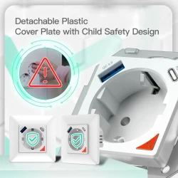 TUYA WK-Y-EU-1U1C, Gniazdko Smart Wi-Fi 16A Moes WK-Y-EU-1U1C Tuya