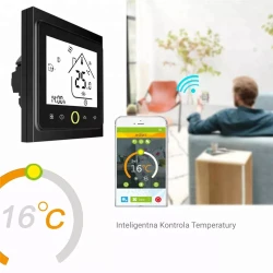 TUYA WHT-002-GBLW Wi-Fi, Termostat do ogrzewania podłogowego 16A biały Wi-Fi Moes WHT-002-GBLW Tuya