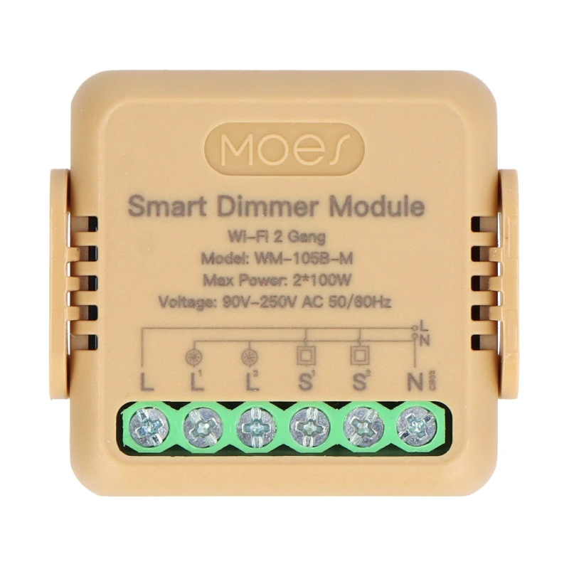TUYA MS-105B-M, Ściemniacz Podwójny Mini Wi-Fi Moes MS-105B-M Tuya