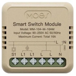 TUYA MS-104-M16AM, Przekaźnik Dopuszkowy 1-Kanałowy z Monitorowaniem Energii Wi-Fi Moes MS-104-M16AM Tuya