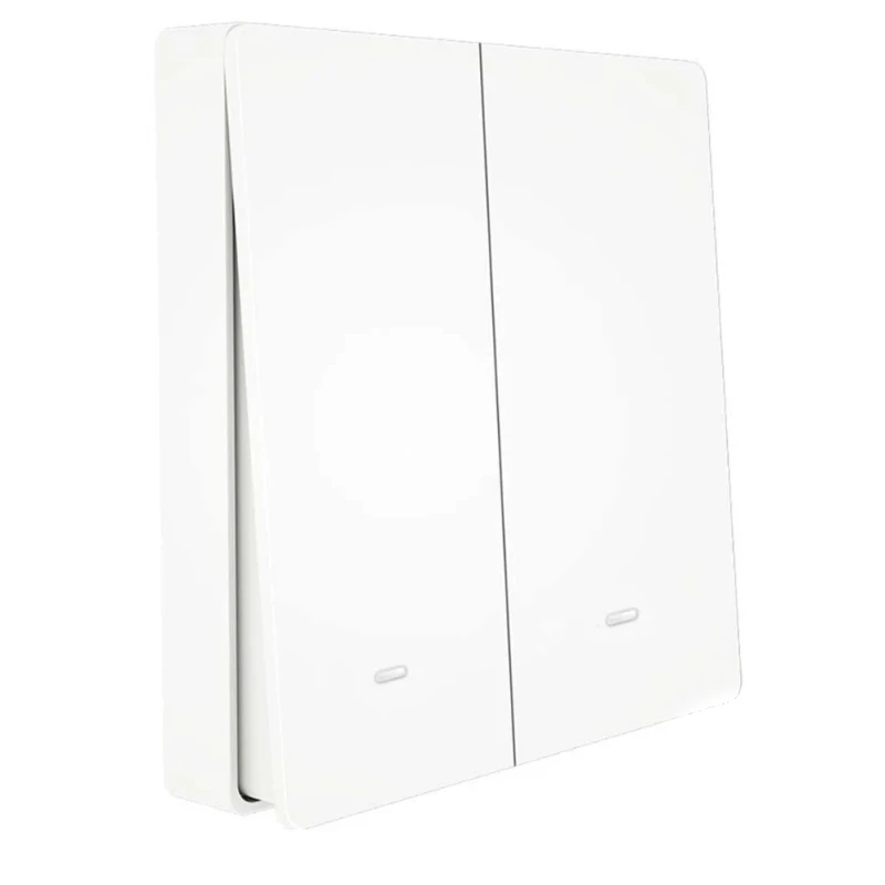 TUYA RT-D-ZEU2-W, Panel Przekaźnika Ściennego Moes RT-D-ZEU2-W 2Gang Biały RF Tuya