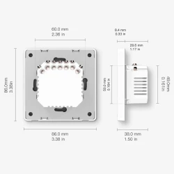 TUYA ZS-SR-EU2-GY-MS, Przełącznik Star Ring Zigbee 2-Gang Szary Moes ZS-SR-EU2-GY-MS Tuya