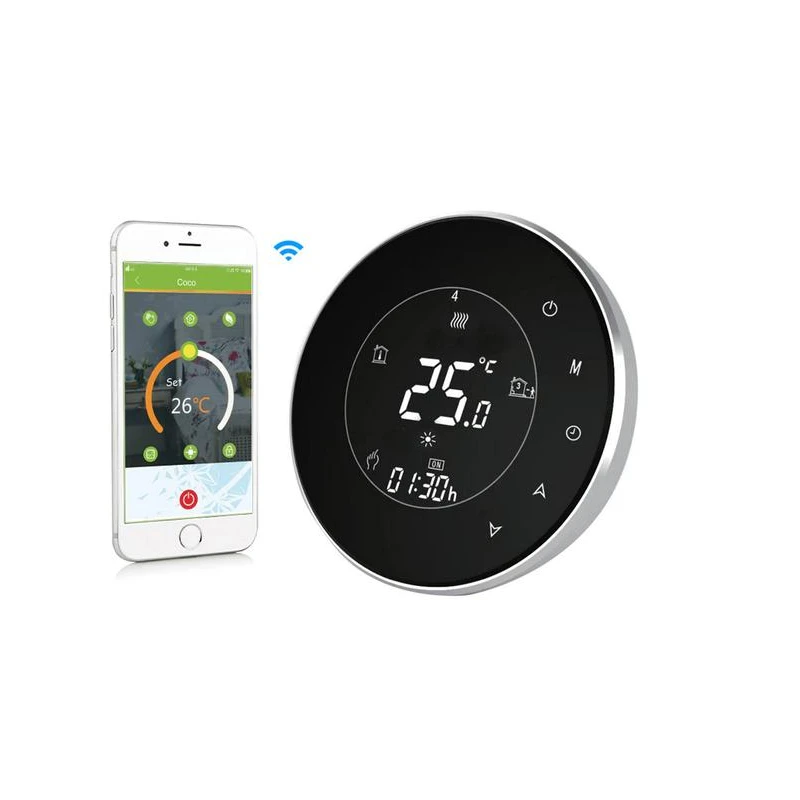 TUYA BHT-6000-GB black, Termostat do ogrzewania podłogowego 16A czarny Wi-Fi Moes BHT-6000-GB Tuya