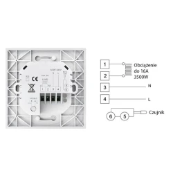 TUYA BHT-6000-GB black, Termostat do ogrzewania podłogowego 16A czarny Wi-Fi Moes BHT-6000-GB Tuya