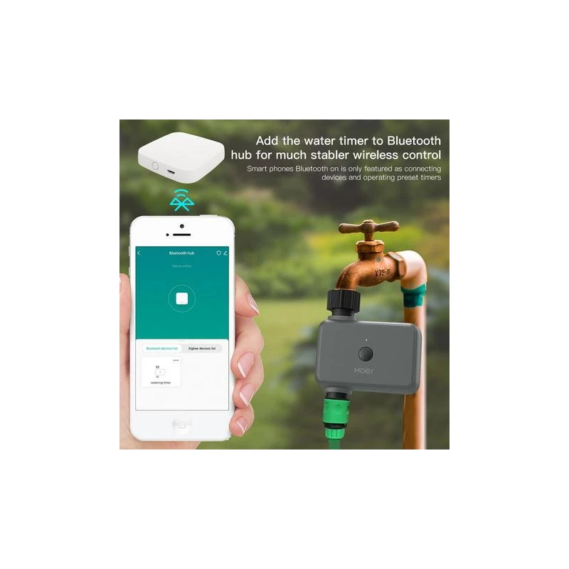 TUYA BWV-YC-EU-GY-MS, Inteligentny Zawór do Nawadniania Ogrodu Bluetooth Moes BWV-YC-EU-GY-MS Tuya