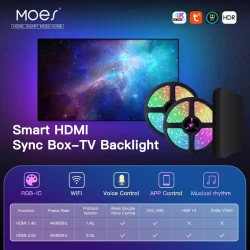 TUYA WLS-CL-TV55, Oświetlenie Ambientowe z Wi-Fi do Telewizora 4K 55' Moes WLS-CL-TV55 Tuya