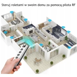 TUYA YK2169-9C, Pilot do sterowania roletami 9CH RF433 Mhz Moes YK2169-9C Tuya