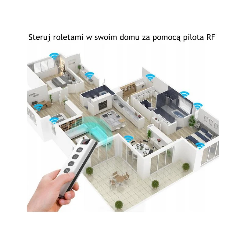 TUYA YK2169-9C, Pilot do sterowania roletami 9CH RF433 Mhz Moes YK2169-9C Tuya