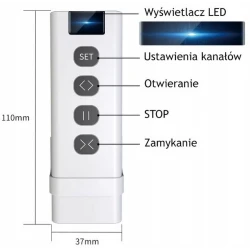 TUYA YK2169-9C, Pilot do sterowania roletami 9CH RF433 Mhz Moes YK2169-9C Tuya