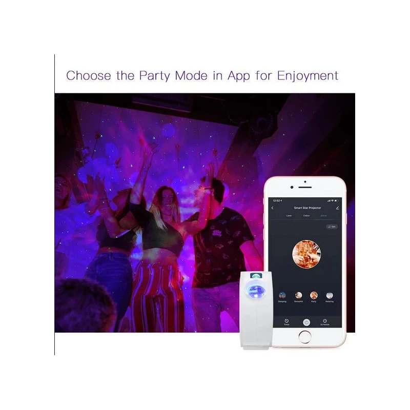 TUYA WP-NX-SP, Projektor gwiazd LED RGB + Laser Wi-Fi Moes WP-NX-SP Tuya