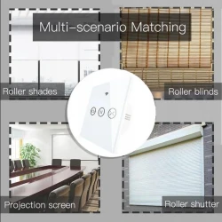 TUYA WS-EUR-C Wi-Fi, Dotykowy inteligentny przełącznik rolet Wi-Fi Moes WS-EUR-C (biały) Tuya