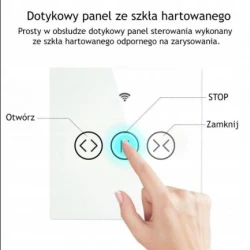TUYA WS-EUR-C Wi-Fi, Dotykowy inteligentny przełącznik rolet Wi-Fi Moes WS-EUR-C (biały) Tuya