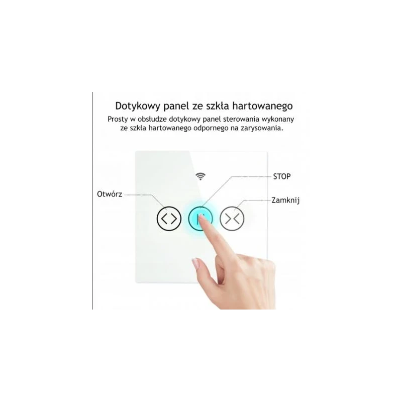 TUYA WS-EUR-C Wi-Fi, Dotykowy inteligentny przełącznik rolet Wi-Fi Moes WS-EUR-C (biały) Tuya