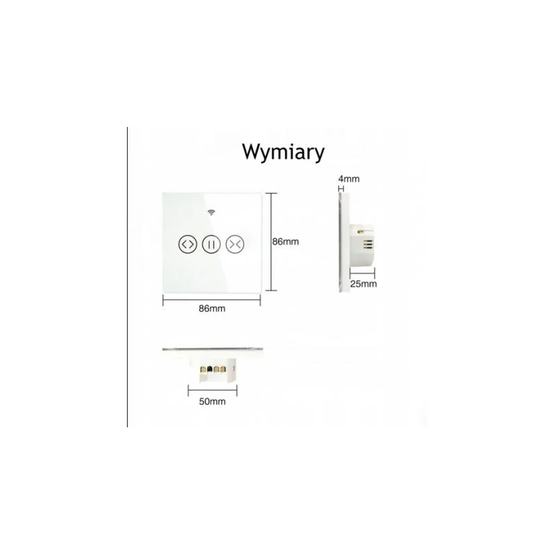 TUYA WS-EUR-C Wi-Fi, Dotykowy inteligentny przełącznik rolet Wi-Fi Moes WS-EUR-C (biały) Tuya