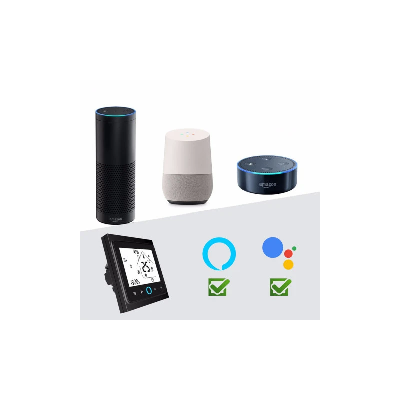 TUYA WHT-2000-GC, Termostat do pieca gazowego/wodnego Wi-Fi Czarny Moes TUYA WHT-2000-GC Tuya