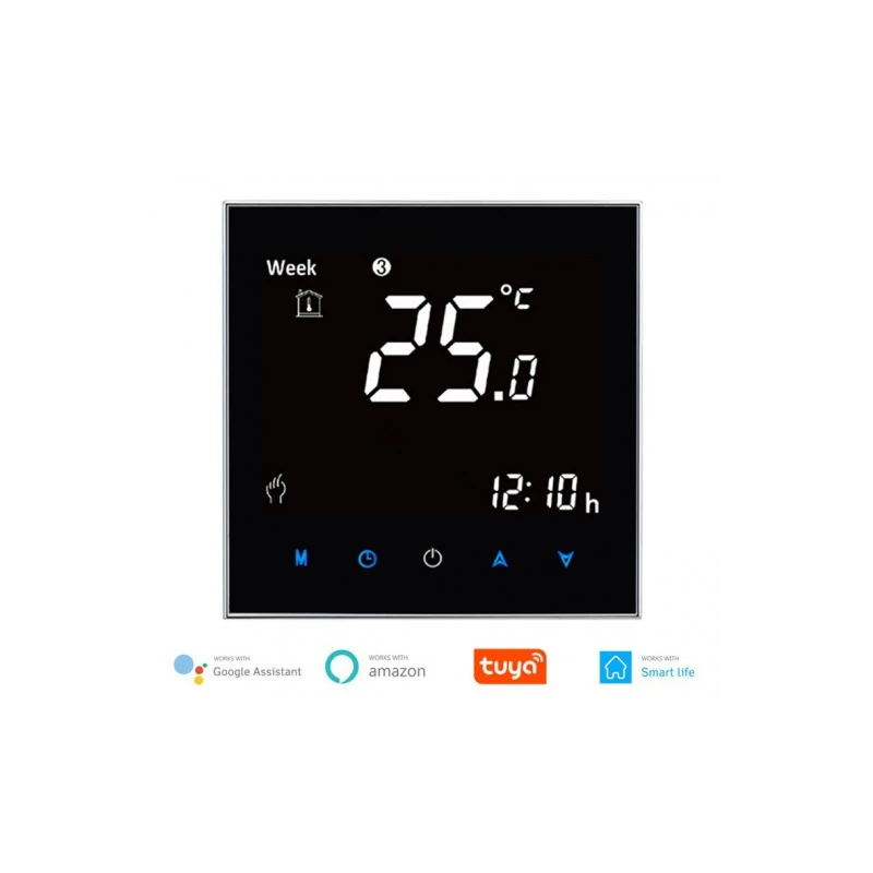 TUYA WHT-2000-GC, Termostat do pieca gazowego/wodnego Wi-Fi Czarny Moes TUYA WHT-2000-GC Tuya