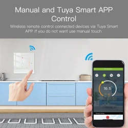 TUYA BHT-006-GBLW, Termostat do ogrzewania podłogowego 16A czarny Wi-Fi Moes BHT-006-GBLW Tuya