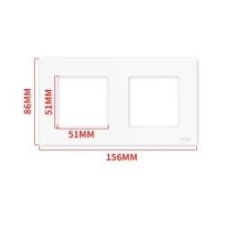 TUYA PP-SR-EU2P-WH-MS, Ramka do włączników Światła Podwójna Biała Moes PP-SR-EU2P-WH-MS Tuya