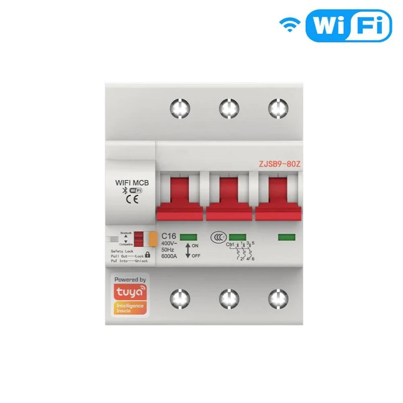 TUYA WCB-SC-3P25M, Wyłącznik nadprądowy 3P 25A Wi-Fi Moes TUYA WCB-SC-3P25M Tuya