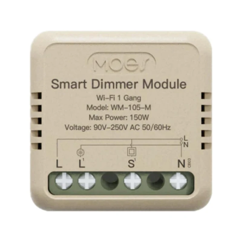TUYA MS-105M, Ściemniacz Pojedynczy Mini Wi-Fi Moes MS-105M Tuya