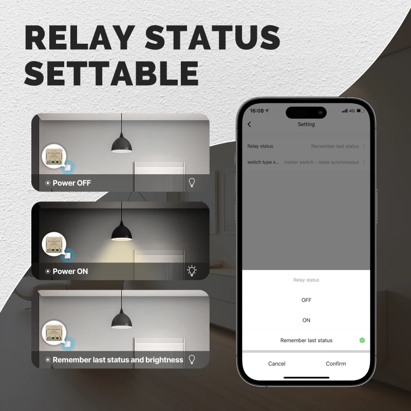 TUYA MS-105M, Ściemniacz Pojedynczy Mini Wi-Fi Moes MS-105M Tuya