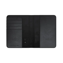 Satechi FindAll Passport Cover - etui na paszport ze skóry wegańskiej z lokalizatorem kompatybilne z Apple Find My (black)