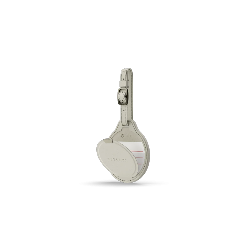 Satechi FindAll Luggage Tag - zawieszka do bagażu ze skóry wegańskiej z lokalizatorem kompatybilna z Apple Find My (sand)