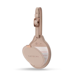 Satechi FindAll Luggage Tag - zawieszka do bagażu ze skóry wegańskiej z lokalizatorem kompatybilna z Apple Find My (desert rose)