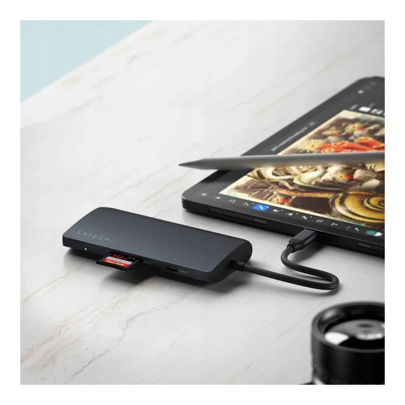 Satechi USB-C Multiport Adapter 8K - adapter USB-C (USB-C, HDMI, 3x USB 3.2 Gen 2 10Gbps, 1x USB 3.2 Gen 1 5Gbps, czytnik kart S