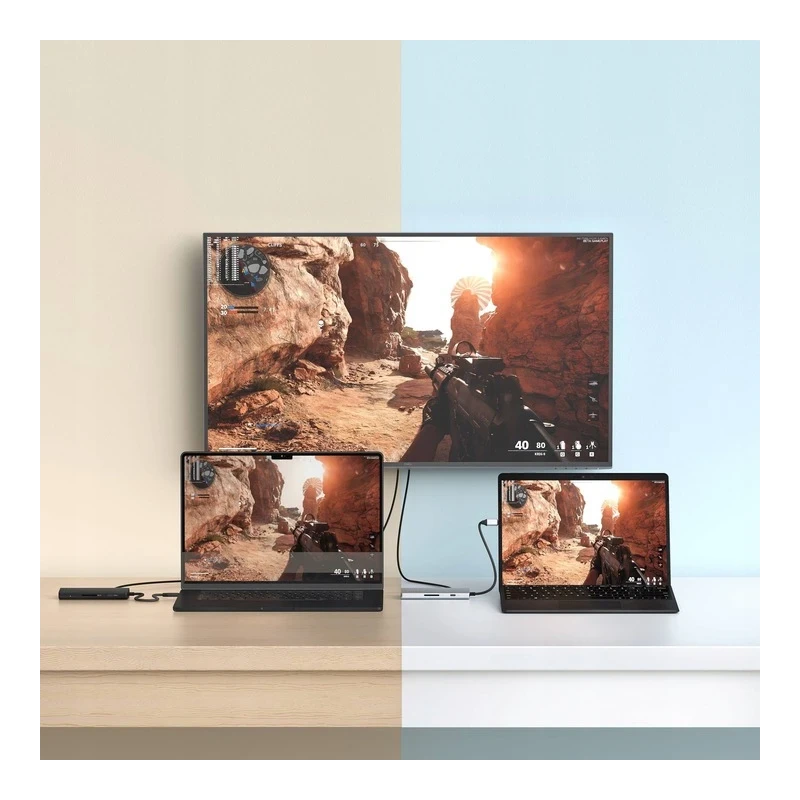 Satechi USB-C Multiport Adapter 8K - adapter USB-C (USB-C, HDMI, 3x USB 3.2 Gen 2 10Gbps, 1x USB 3.2 Gen 1 5Gbps, czytnik kart S