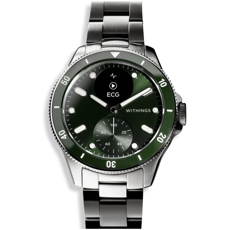 Zegarek Withings Nova smartwatch z szafirowym szkłem pomiarem tętna SPO2 EKG - zielony