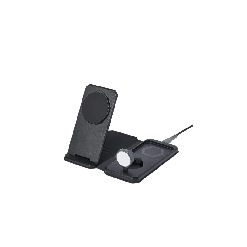 UAG 3in1 Travel Charger - bezprzewodowa ładowarka podróżna do trzech urządzeń 15W, kompatybilna z MagSafe, kabel, wtyczki i orga