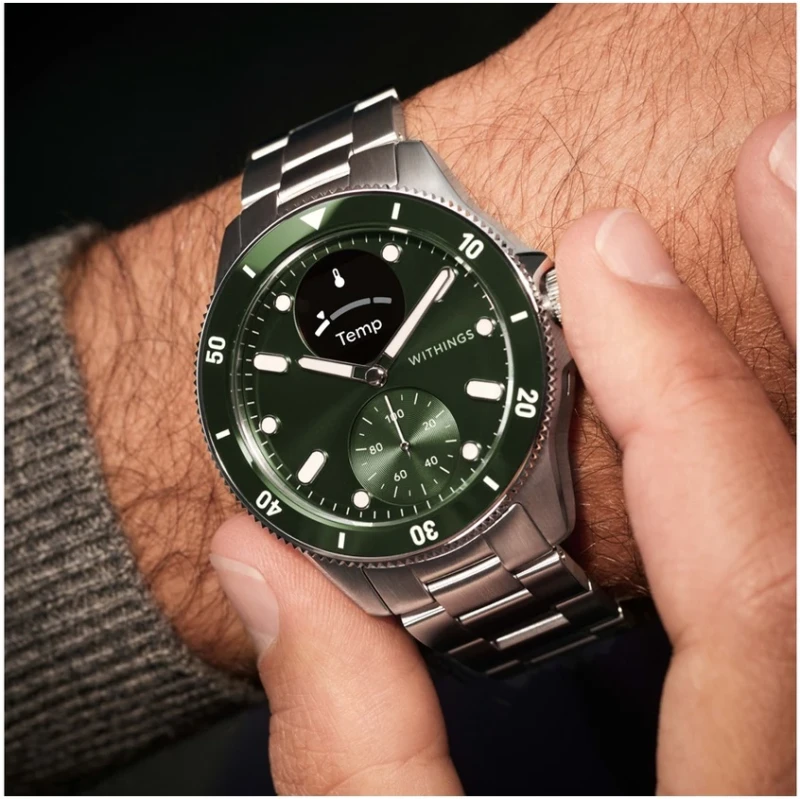 Zegarek Withings Nova smartwatch z szafirowym szkłem pomiarem tętna SPO2 EKG - zielony