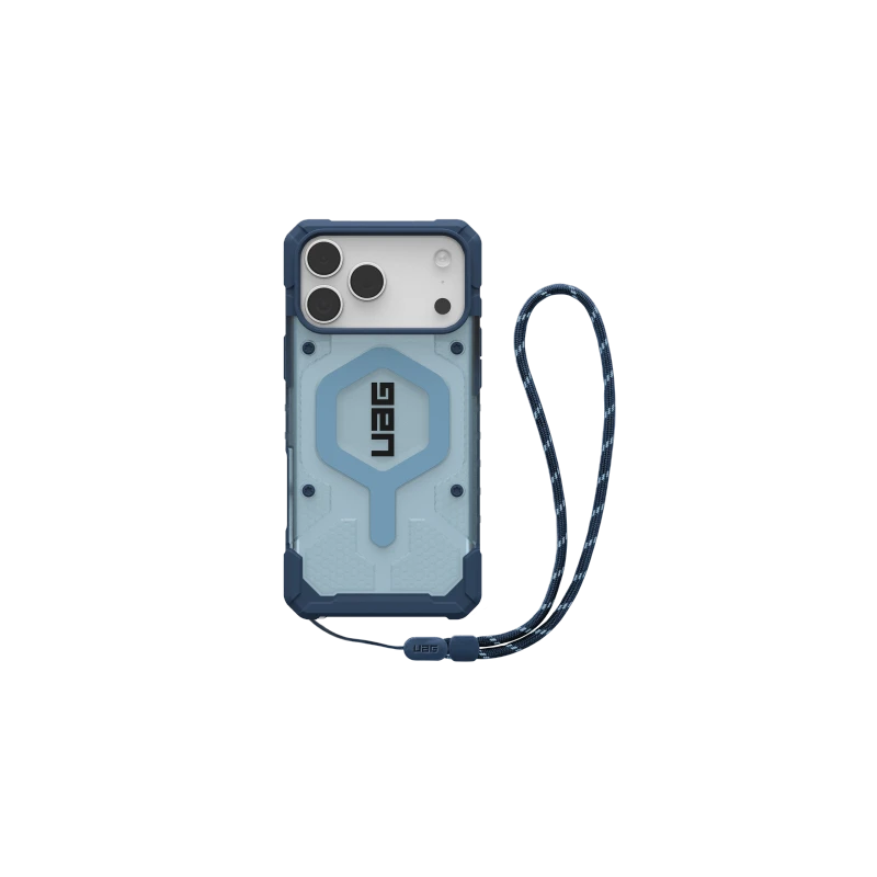 UAG Pathfinder Clear MagSafe Bundle - etui do iPhone 17 Pro Max kompatybilne z MagSafe oraz smycz na nadgarstek (blues)