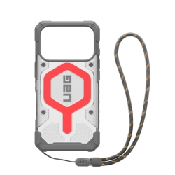 UAG Pathfinder Clear MagSafe Bundle - etui do iPhone 17 Pro kompatybilne z MagSafe oraz smycz na nadgarstek (active lava)