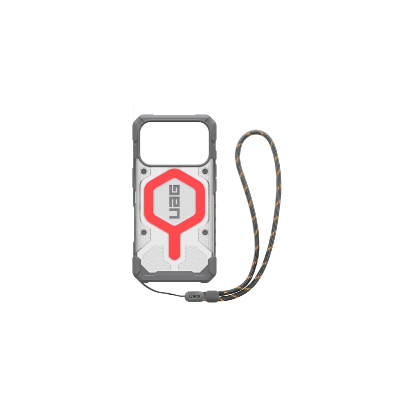 UAG Pathfinder Clear MagSafe Bundle - etui do iPhone 17 Pro kompatybilne z MagSafe oraz smycz na nadgarstek (active lava)