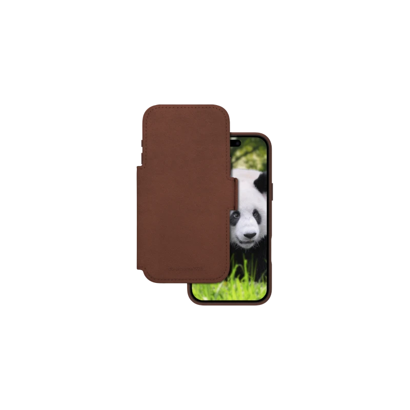 dbramante 1928 Lynge MS - skórzane etui do iPhone 17 Pro Max kompatybilne z MagSafe (dark tan)