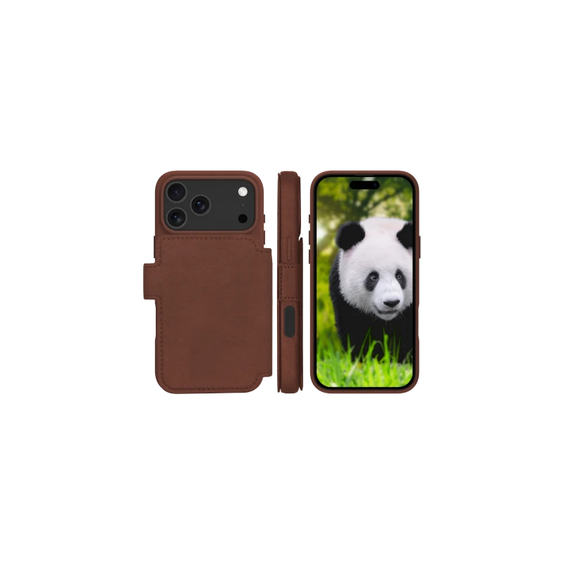 dbramante 1928 Lynge MS - skórzane etui do iPhone 17 Pro Max kompatybilne z MagSafe (dark tan)