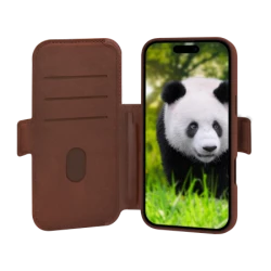 dbramante 1928 Lynge MS - skórzane etui do iPhone 17 Pro Max kompatybilne z MagSafe (dark tan)