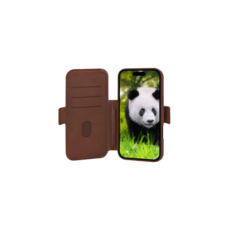 dbramante 1928 Lynge MS - skórzane etui do iPhone 17 Pro Max kompatybilne z MagSafe (dark tan)