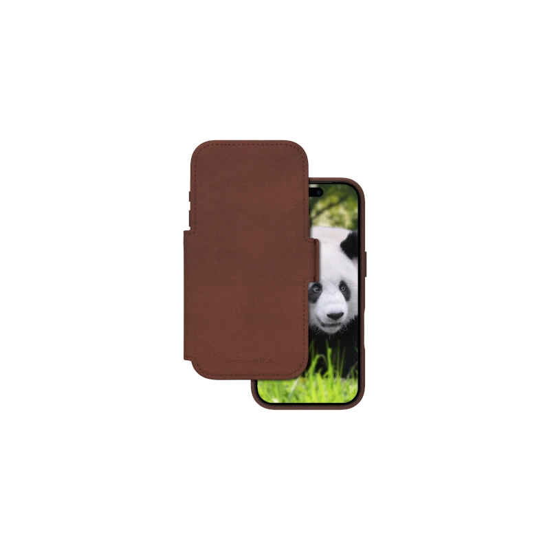dbramante 1928 Lynge MS - skórzane etui ochronne do iPhone 17 Pro kompatybilne z MagSafe (dark tan)