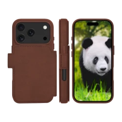 dbramante 1928 Lynge MS - skórzane etui ochronne do iPhone 17 Pro kompatybilne z MagSafe (dark tan)