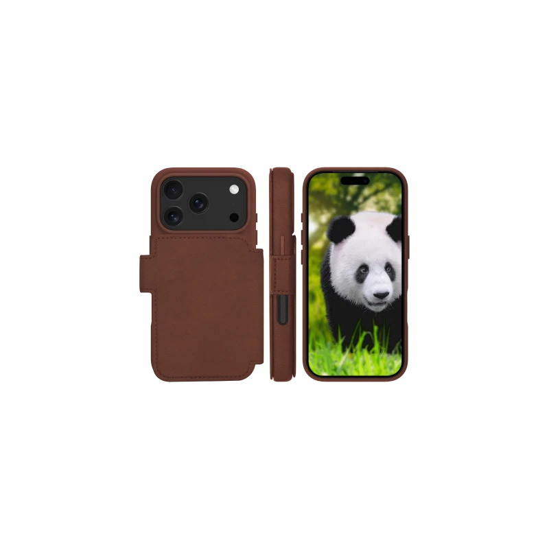 dbramante 1928 Lynge MS - skórzane etui ochronne do iPhone 17 Pro kompatybilne z MagSafe (dark tan)