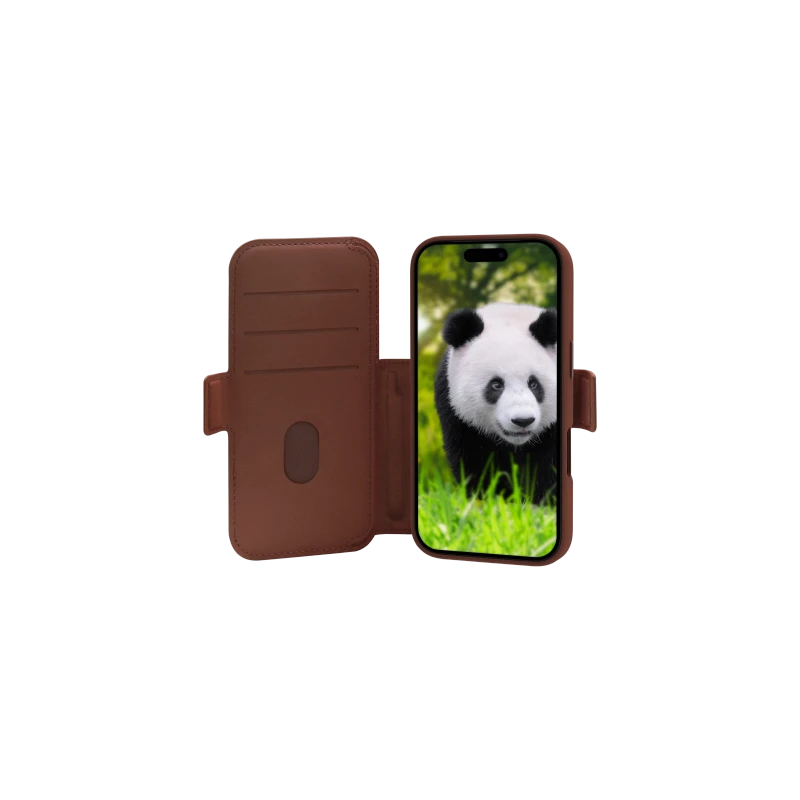 dbramante 1928 Lynge MS - skórzane etui ochronne do iPhone 17 Pro kompatybilne z MagSafe (dark tan)